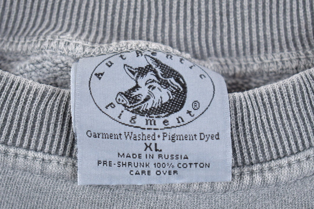 Vintage 1990s Authentic Pigment Blank Grey Crewneck Sweatshirt