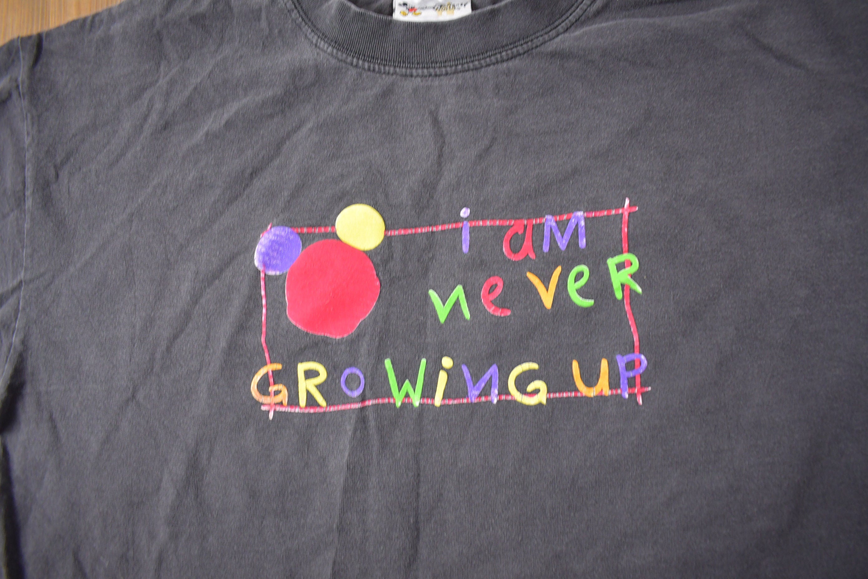 Vintage 1990s I Am Never Growing Up Disney T-Shirt