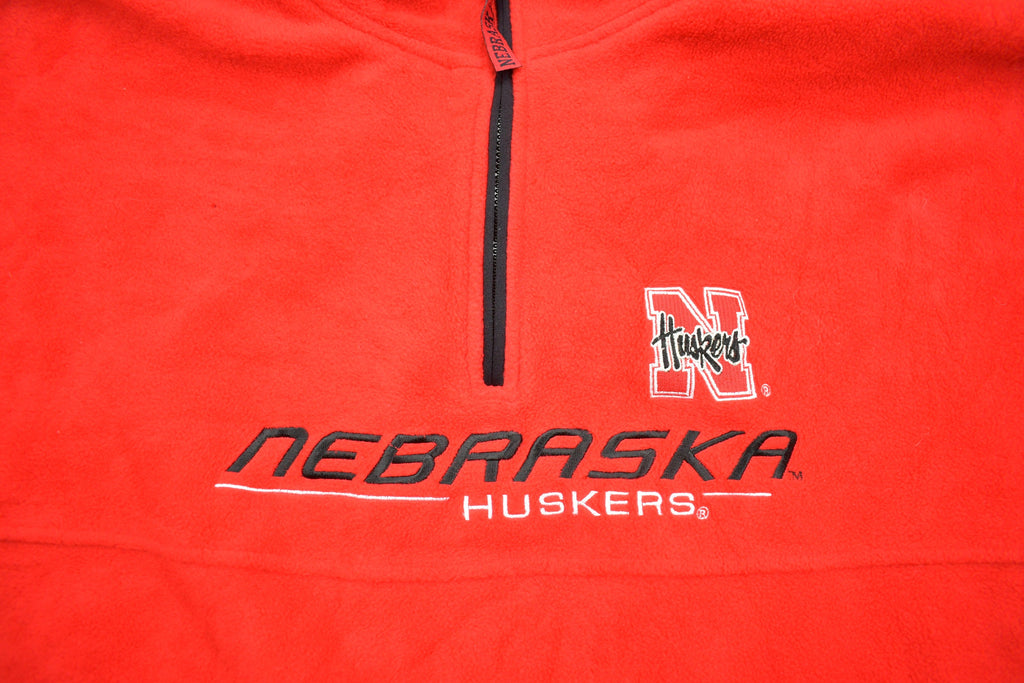 Vintage 1990s NFL Nebraska Huskers Fleece Quarter Zip Up Sweatshirt