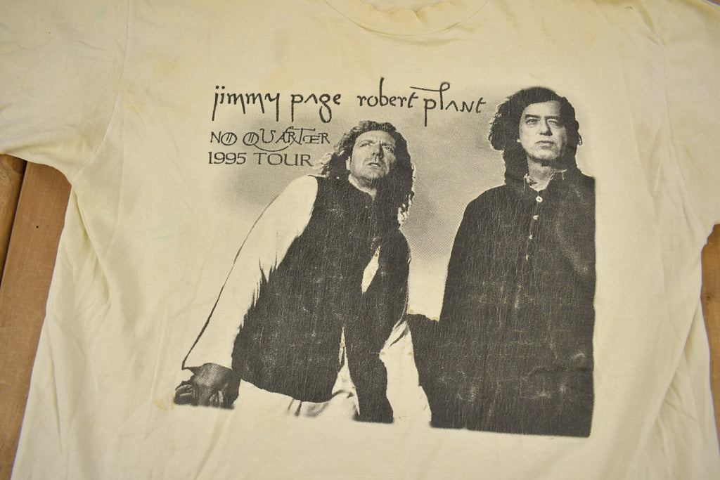 Vintage 1995 Jimmy Page Robert Plant No Quarter Tour Band T-shirt