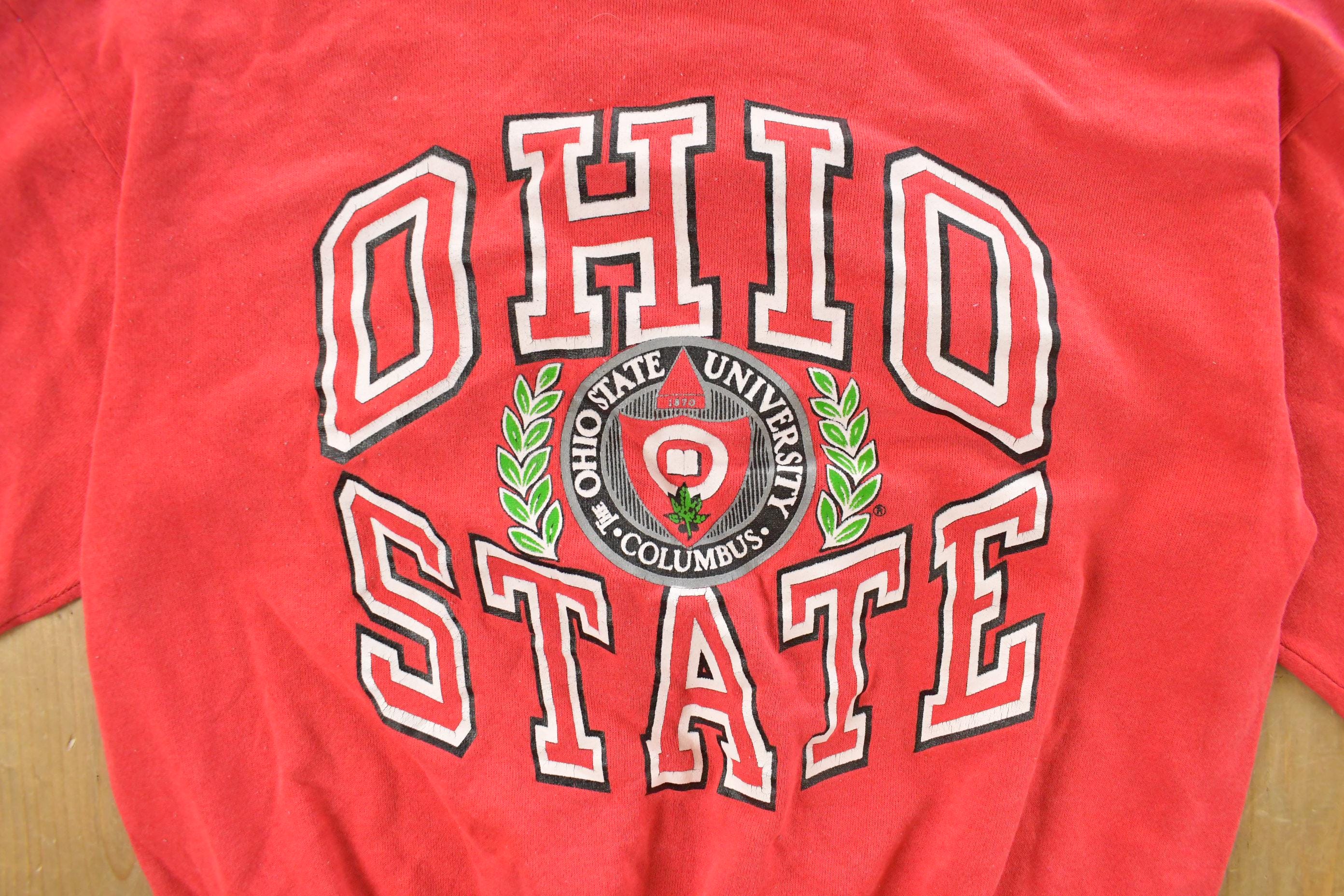 Vintage 1990s Ohio State Buckeyes Short Sleeve Crewneck Sweatshirt Men's Small