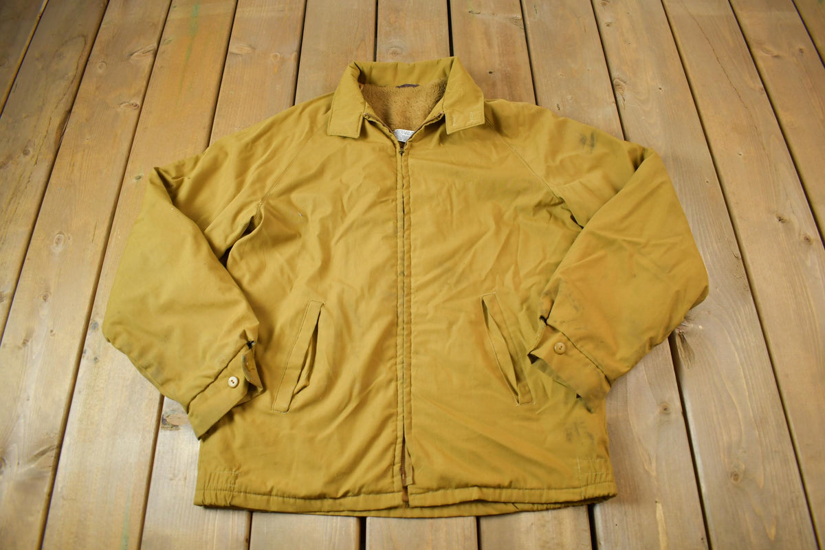 Vintage 1960s Lined Harrington Cropped Jacket General Zipper - Medium