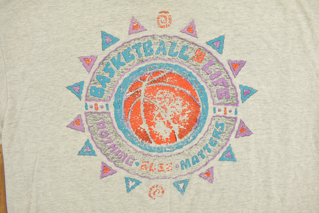 Vintage 1990s Hamilton Basketball Is Life Graphic T-Shirt