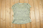 Vintage Y2k Worthington Patterned Short Sleeve Blouse