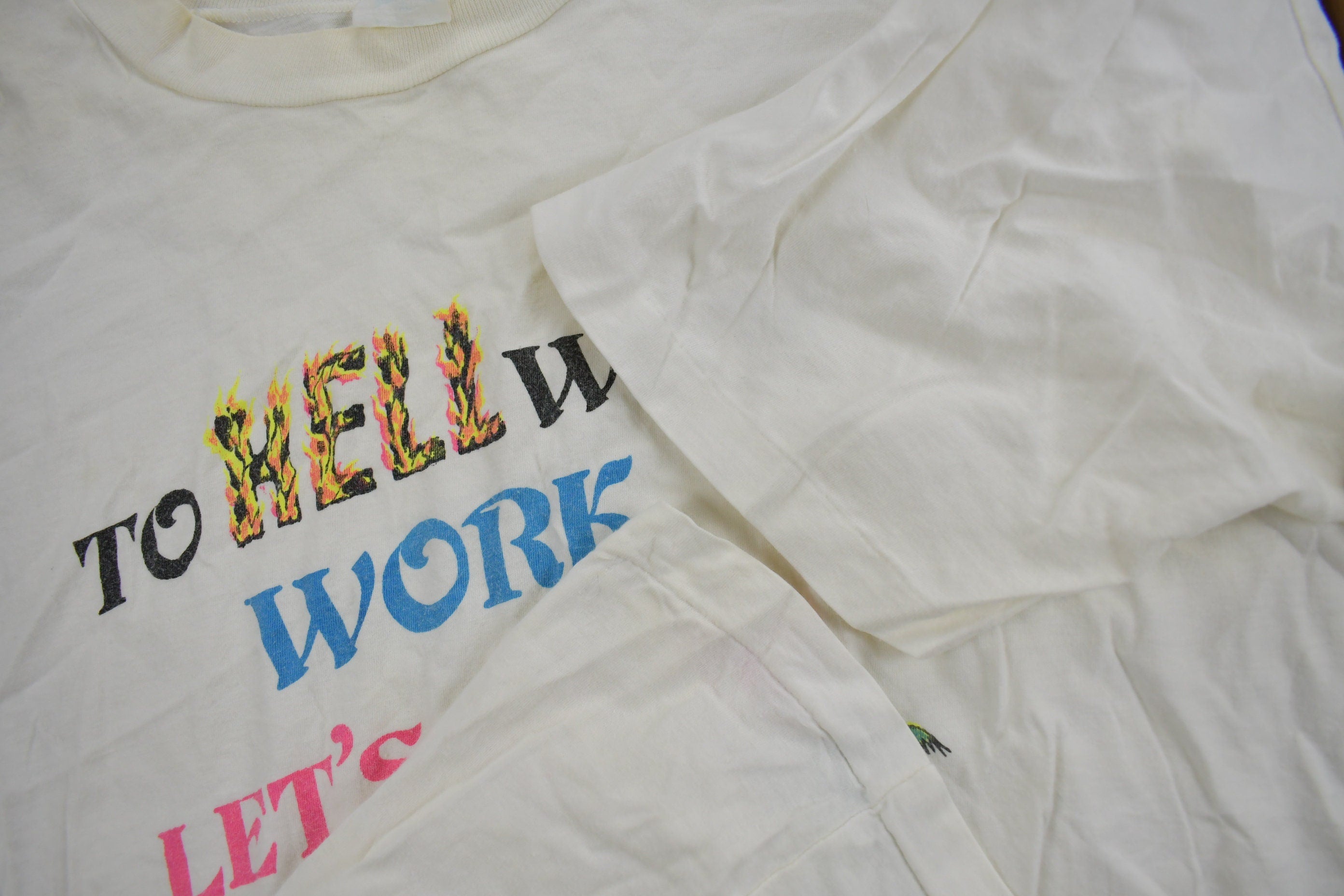 Vintage 1980s "To Hell With Work Let's Go To St Lucia" Souvenir T Shirt