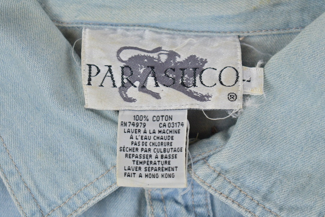Vintage 1990s Parasuco Denim Button Up Shirt