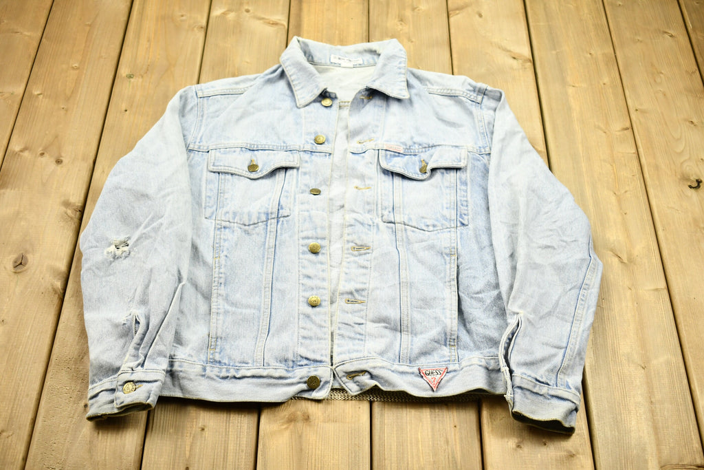 Vintage 1990s Georges Marciano Guess Denim Jean Jacket / Vintage Denim / Streetwear / Vintage Fall Outerwear / Made In USA / Guess Denim