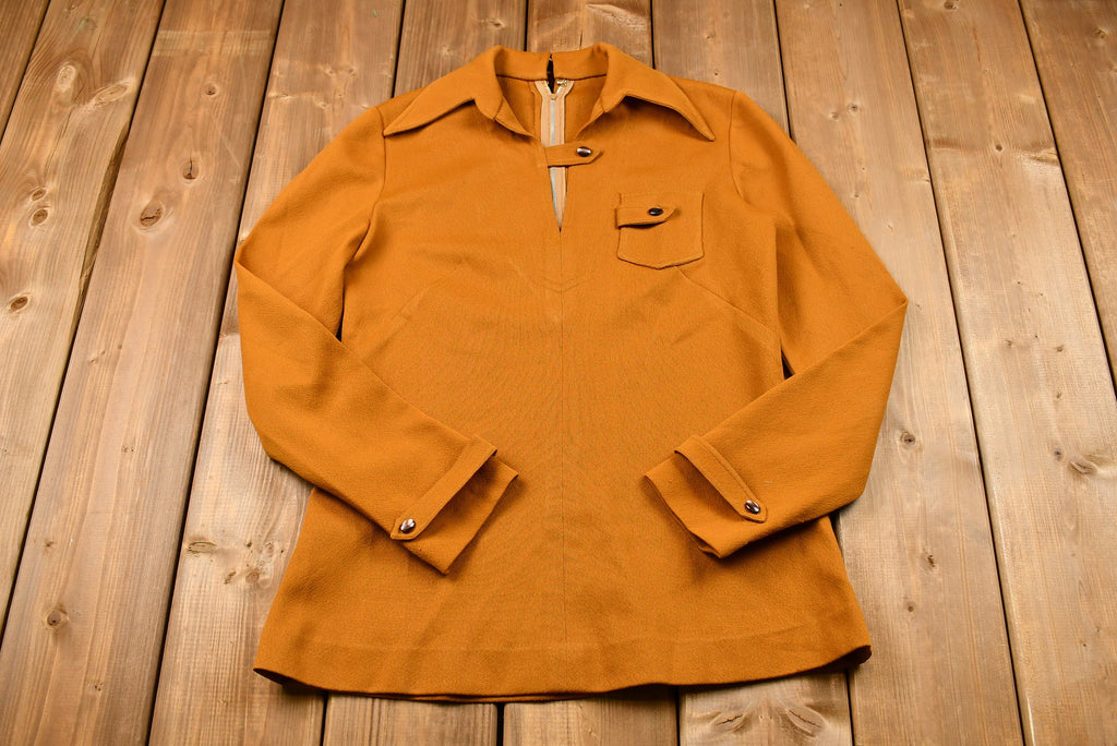Vintage 1970s Long Sleeve Tunic Blouse