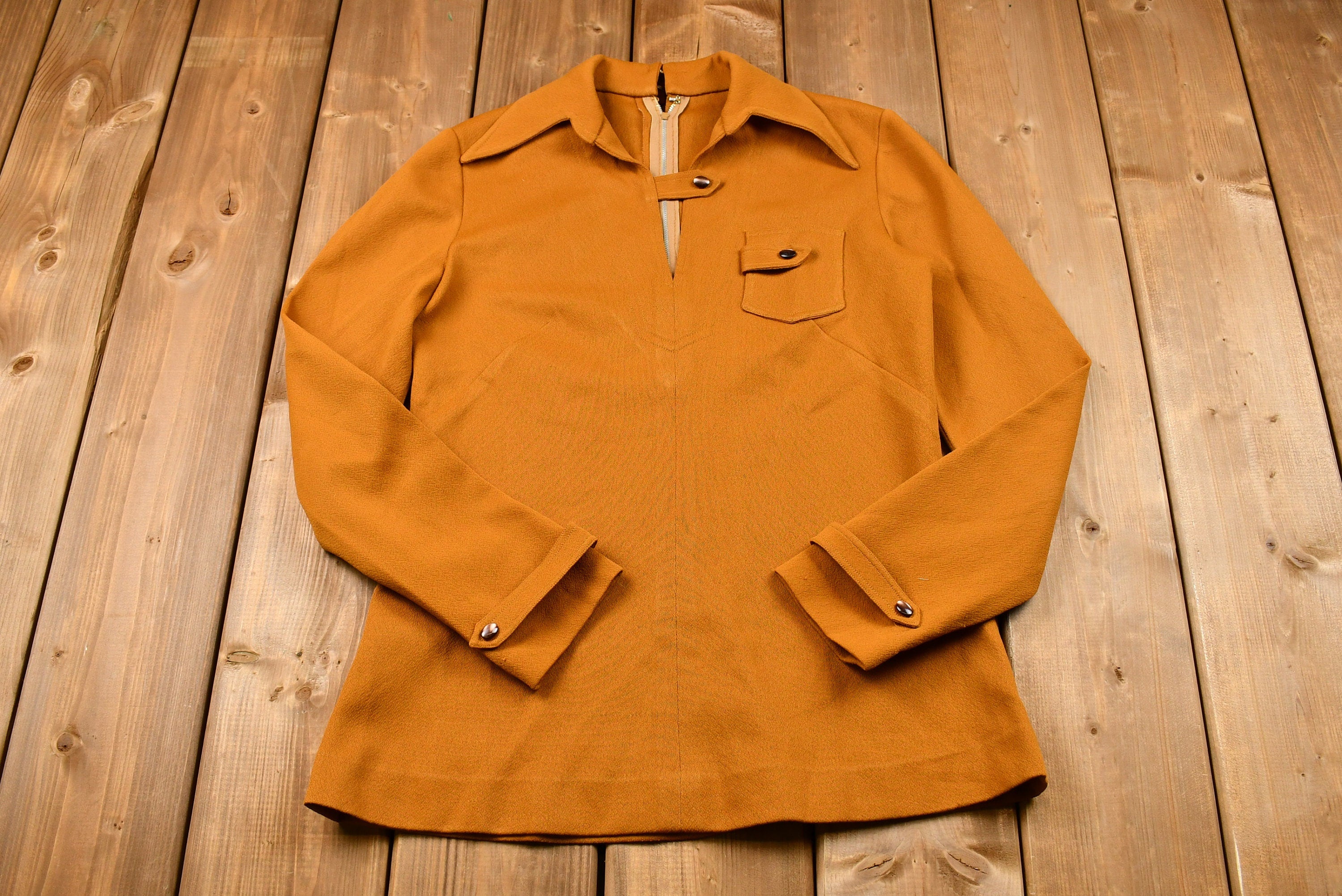Vintage 1970s Long Sleeve Tunic Blouse