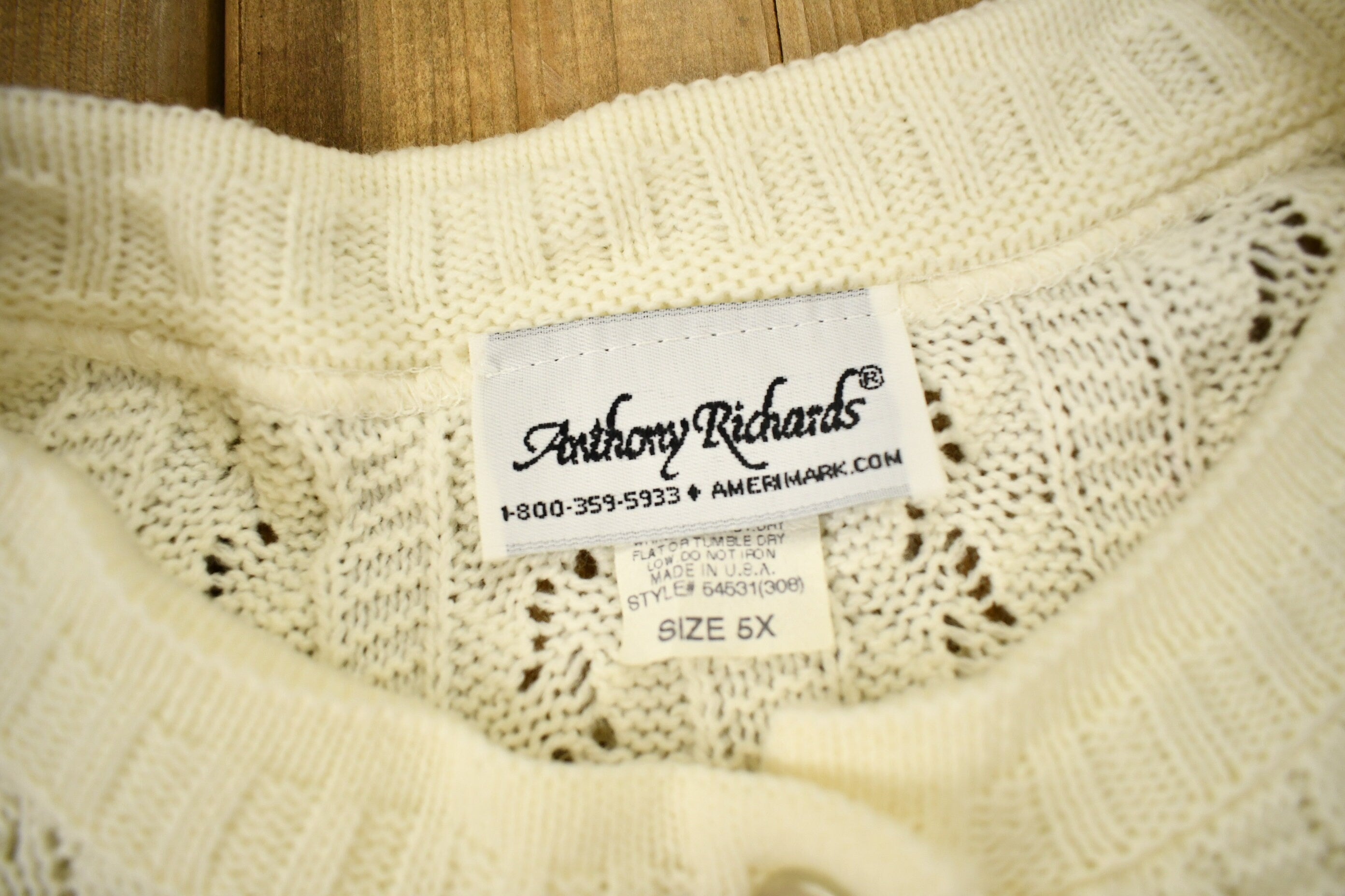 Vintage 1990s Anthony Richards 3D Cable Knit Cardigan Sweater