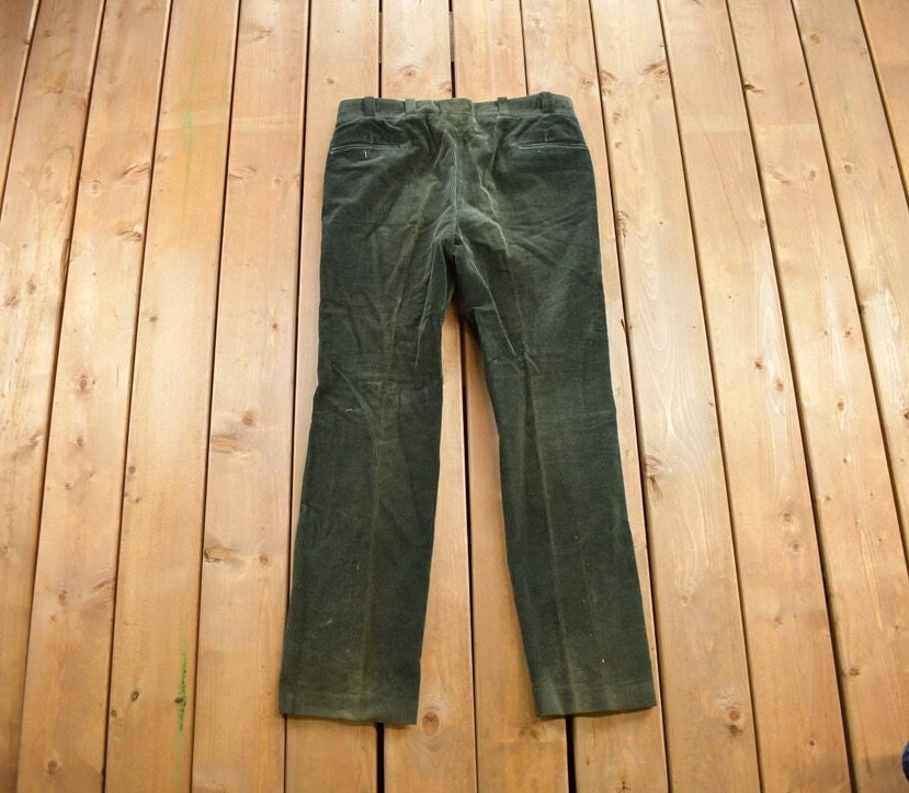 Vintage 1990s Green Corduroy Pants Size 36x32