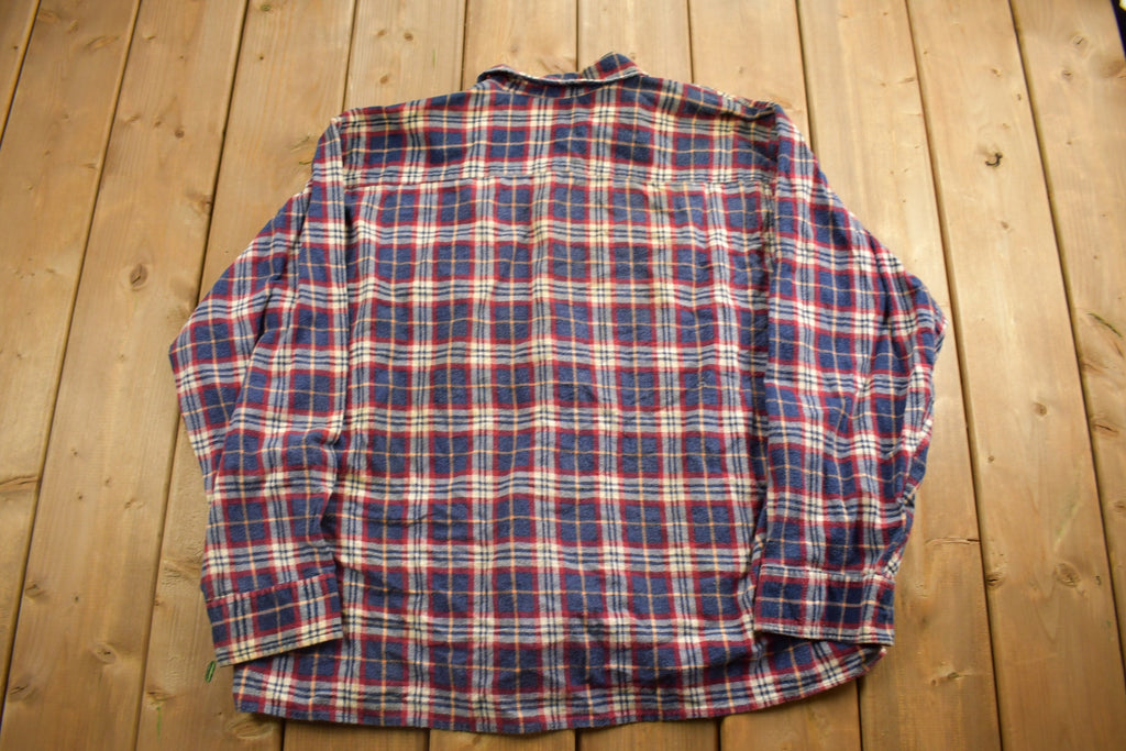Vintage 1990s Saugatuck Plaid Flannel Button Up Shirt