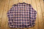 Vintage 1990s Saugatuck Plaid Flannel Button Up Shirt