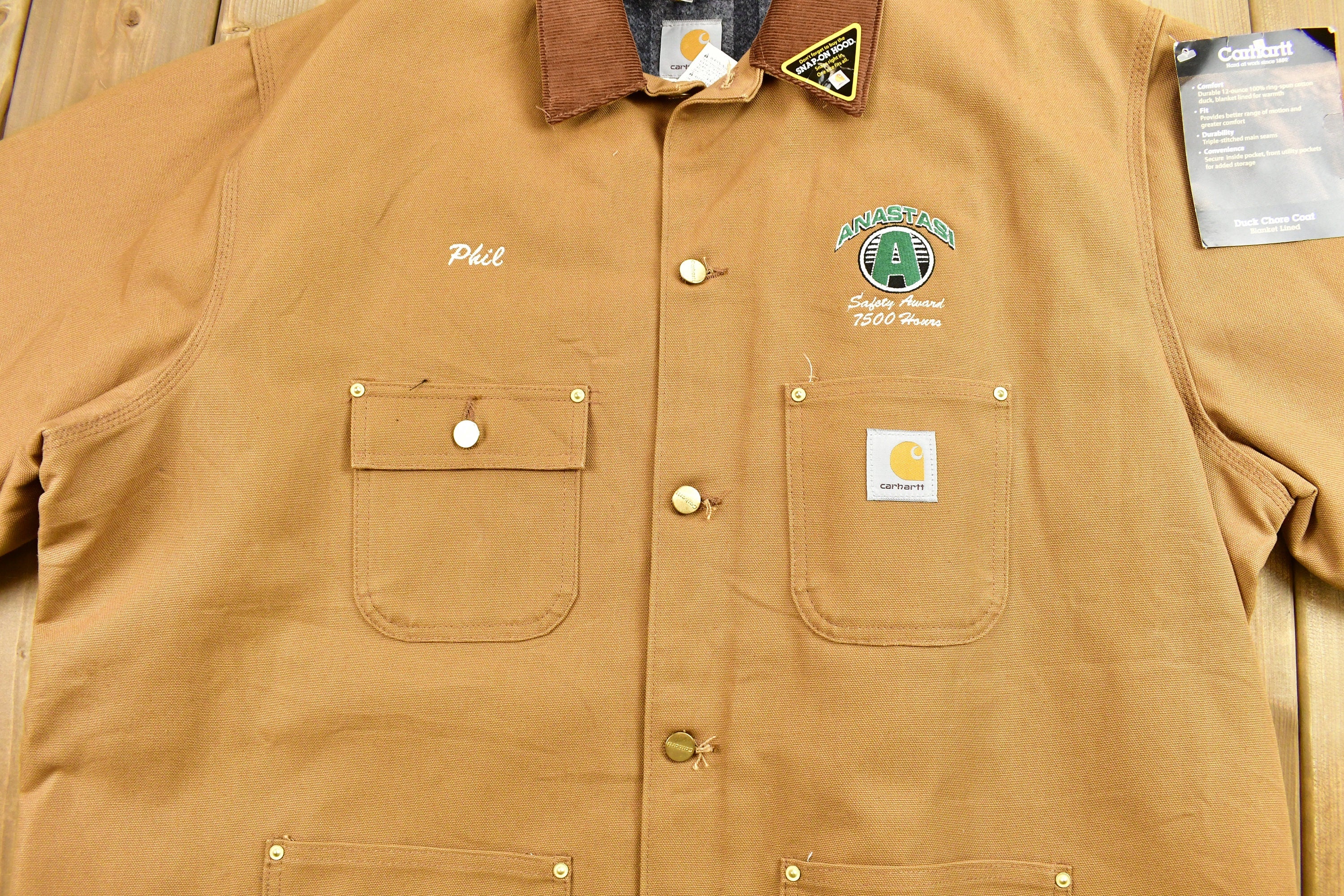 Vintage 1990s Deadstock Carhartt Blanket Lined Duck Chore Coat Brand New With Tags