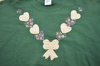 Vintage 1990s Jerzees Embroidered Hearts Crewneck Sweatshirt