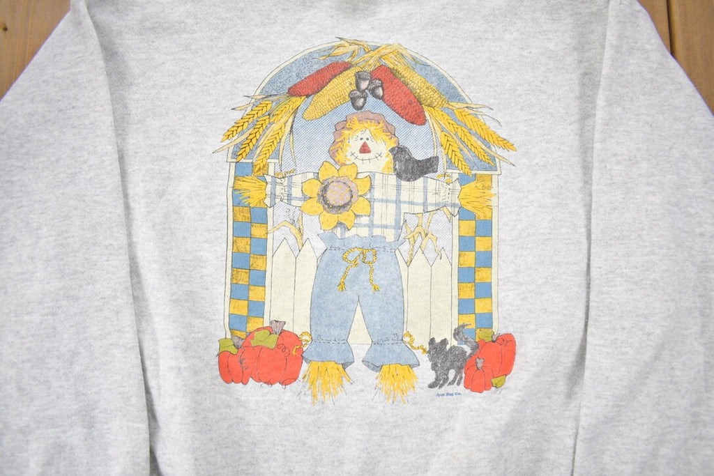 Vintage 1990s Cute Scarecrow Crewneck Sweater
