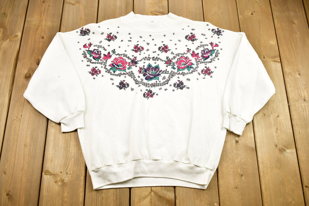 Vintage 1990s Flower Graphic Crewneck