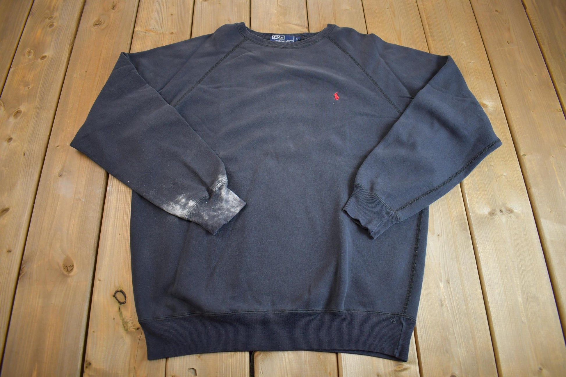 Vintage 1990s Sunfaded Polo Ralph Lauren Crewneck Sweatshirt Medium