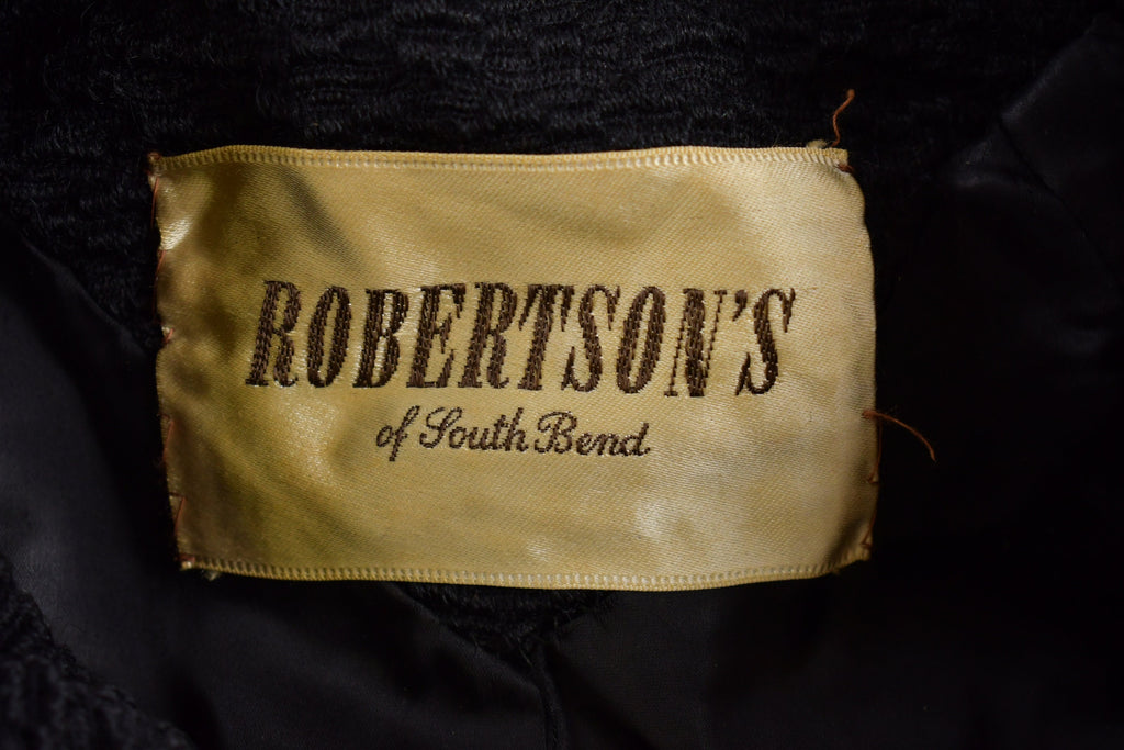 Vintage 1980s Robertsons Fleetwood Fur Collar Over Coat