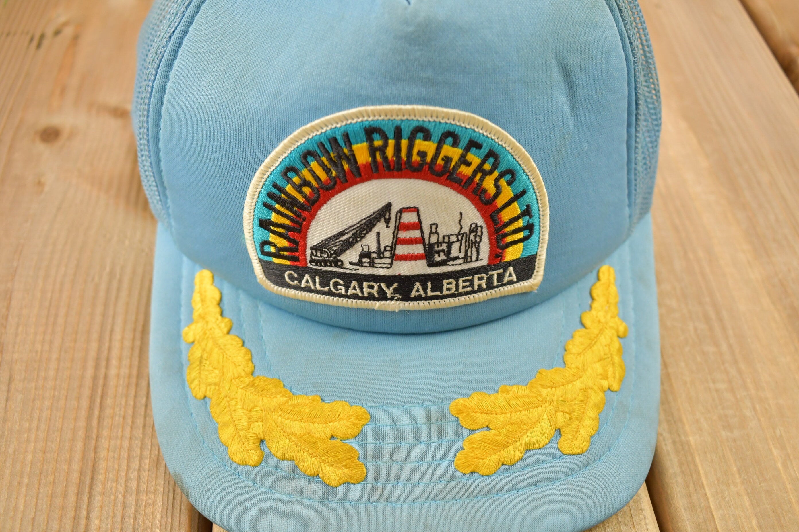 Vintage 1990s Rainbow Riggers Calgary Alberta Trucker Hat