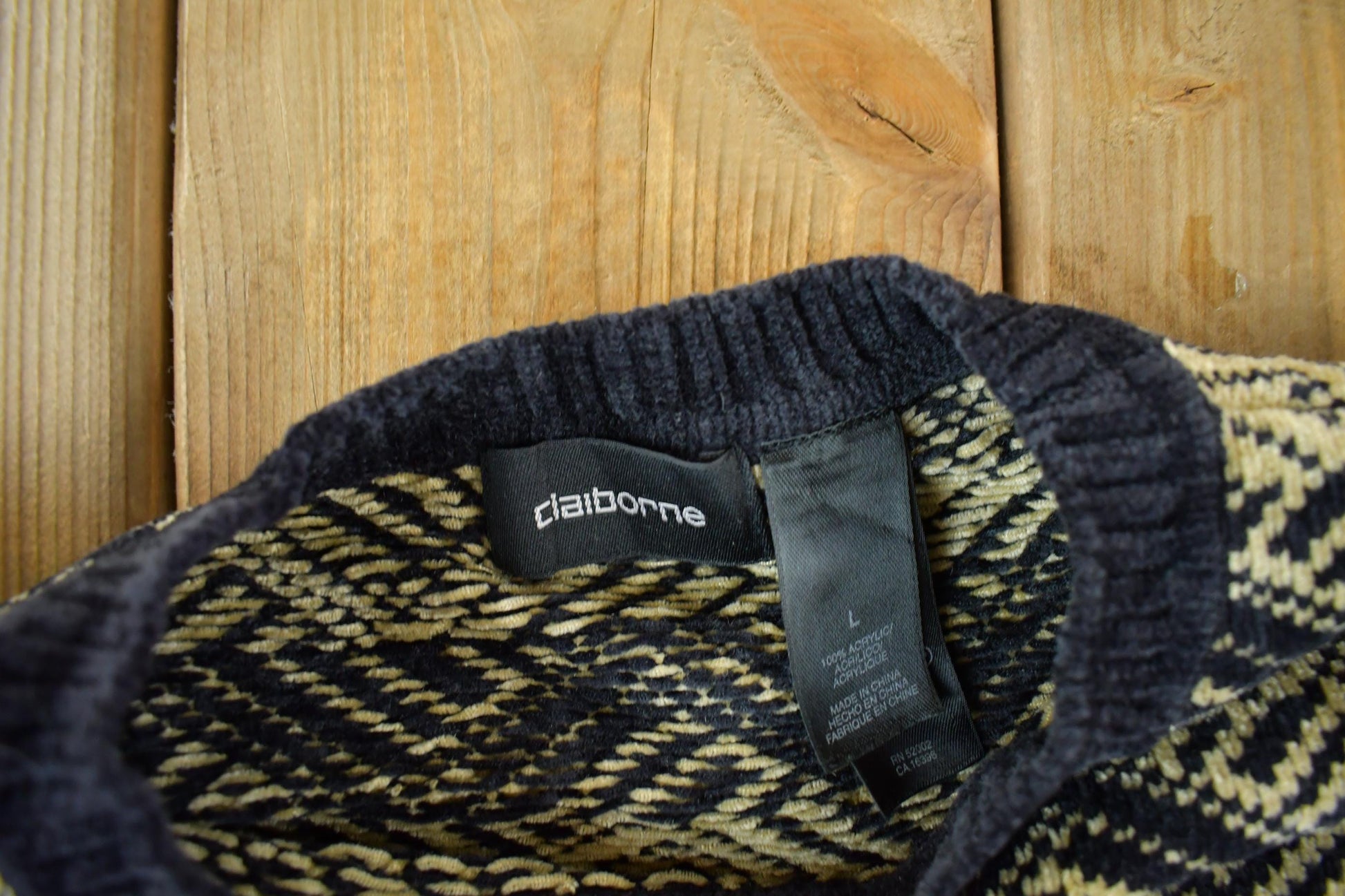 Vintage 1990s Claiborne Knit Crewneck Sweater Adult Large