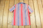 Vintage 1970s Striped Disco Collar Shirt Adult Small