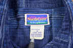Vintage 1990s North Crest Striped Quarter Button Up