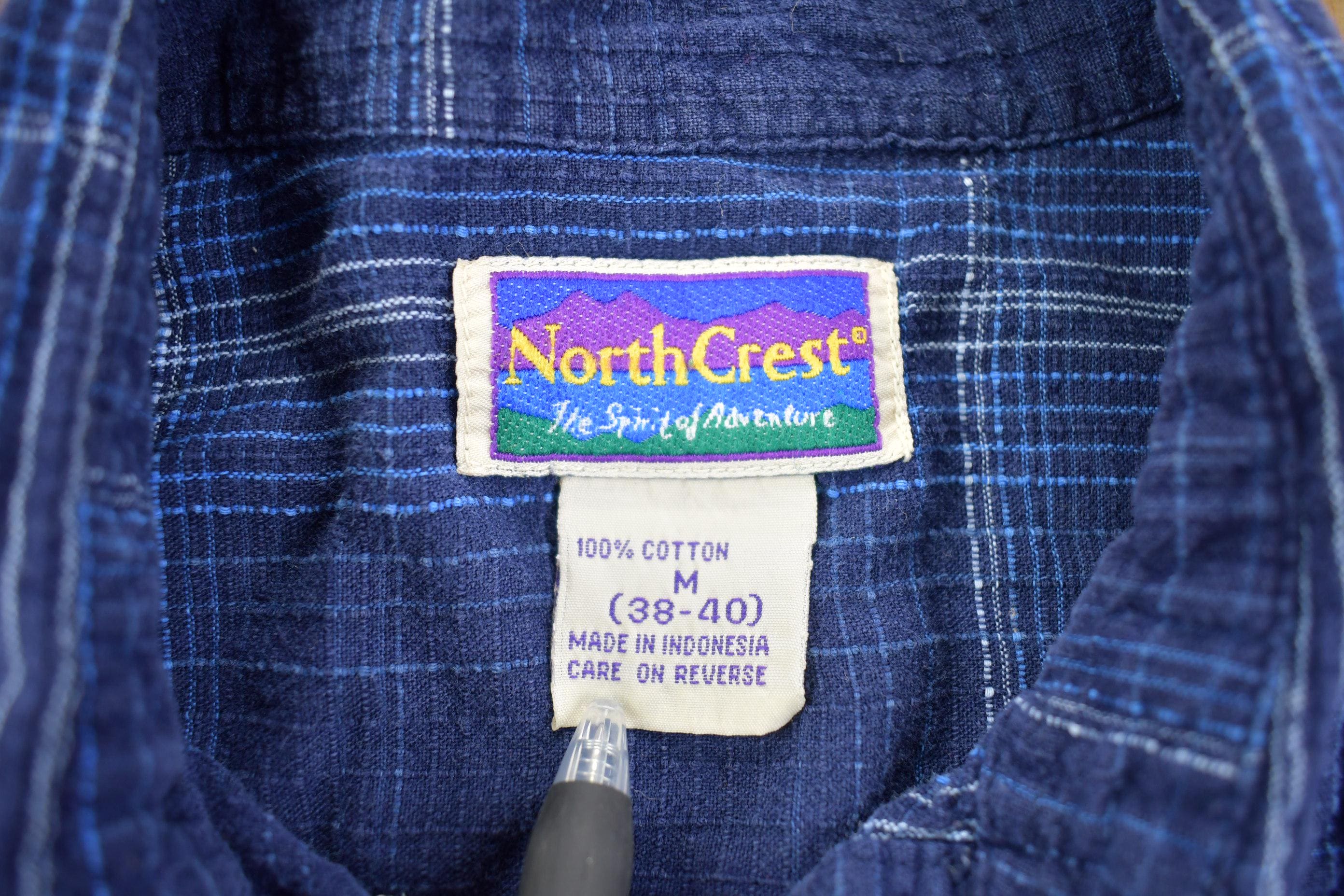 Vintage 1990s North Crest Striped Quarter Button Up