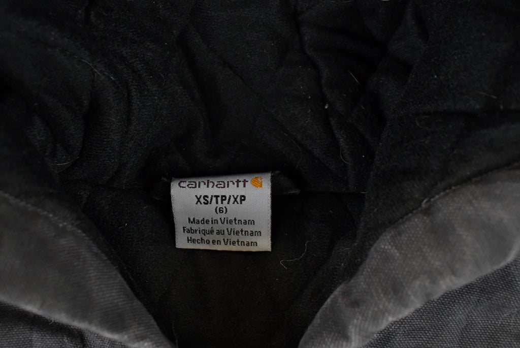 Vintage 1990s Carhartt Hooded Distressed Work Jacket Youth XS