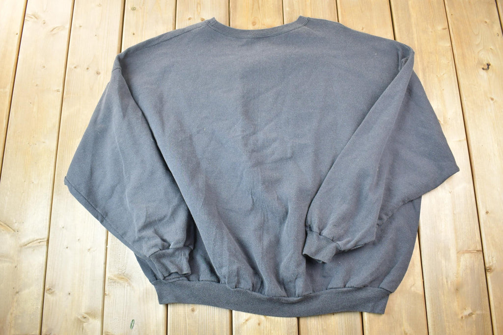 Vintage 1990s Hanes Blank Faded Black Boxy Crewneck Sweatshirt