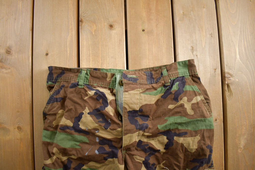 Vintage 1990s Army Woodland Camouflage Cargo Pants Size 32x25