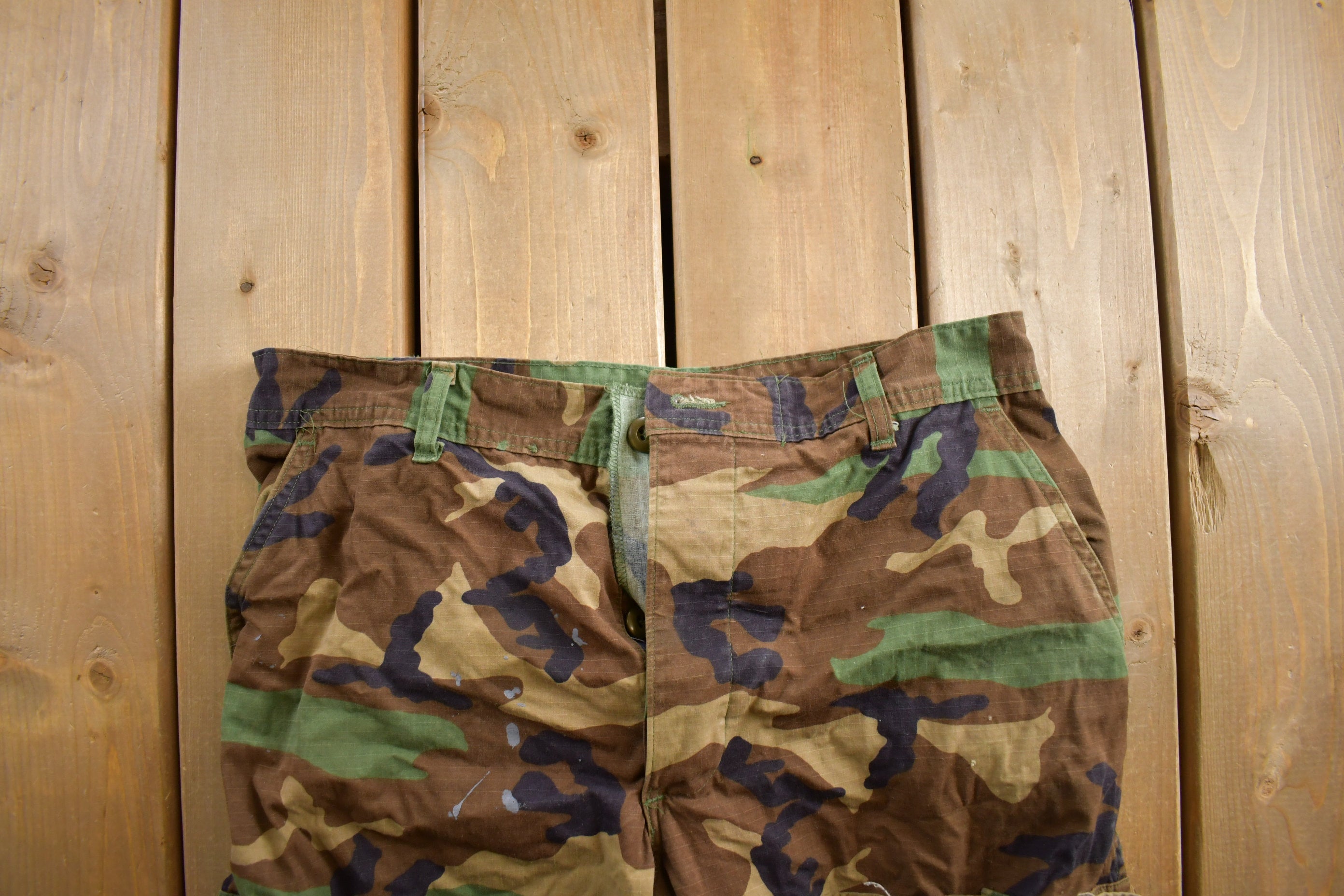 Vintage 1990s Army Woodland Camouflage Cargo Pants Size 32x25