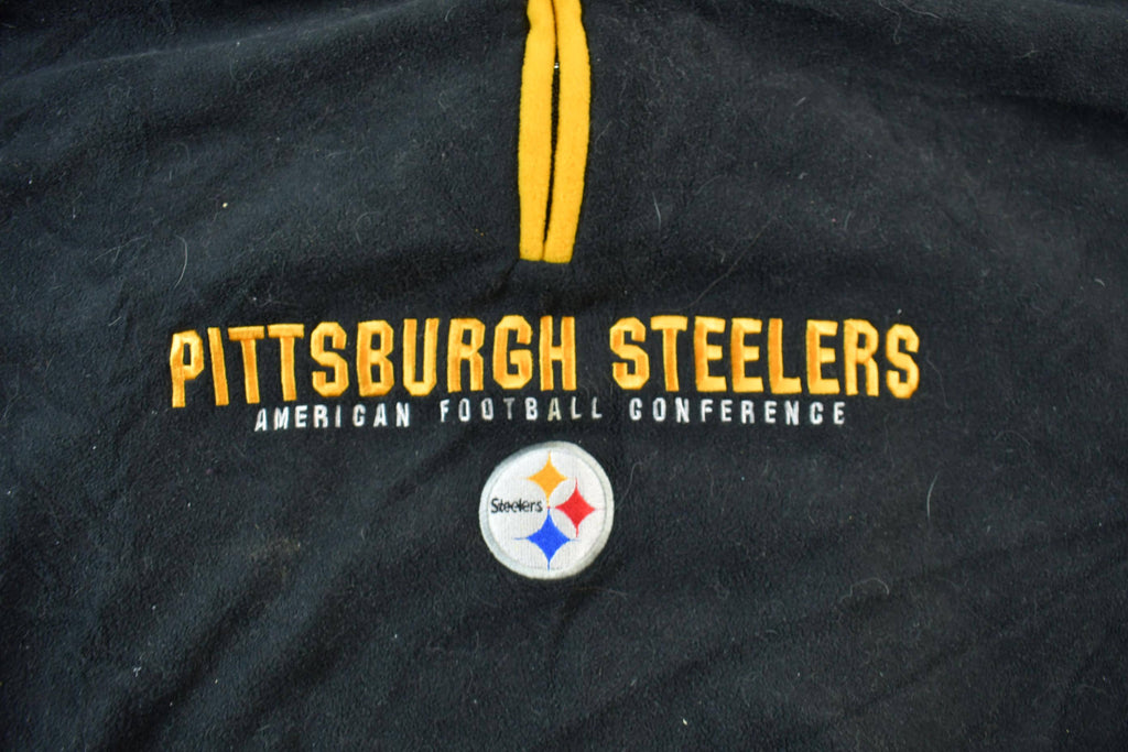 Vintage 2000s Reebok Pittsburgh Steelers NFL Quarter Zip Fleece Sweater