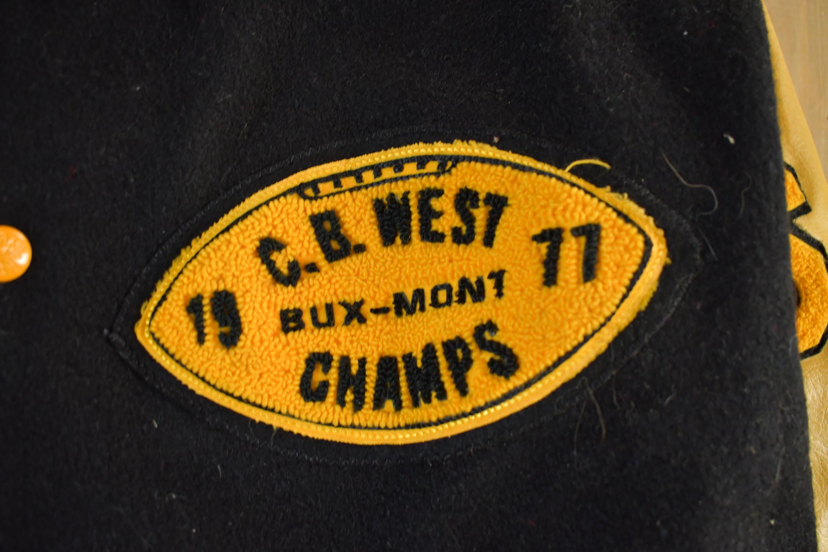 Vintage 1977 C.B. West Football Leather Varsity Jacket Men's Medium