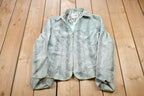 Vintage 1990s Crocodile Pleather Patterned Collared Jacket