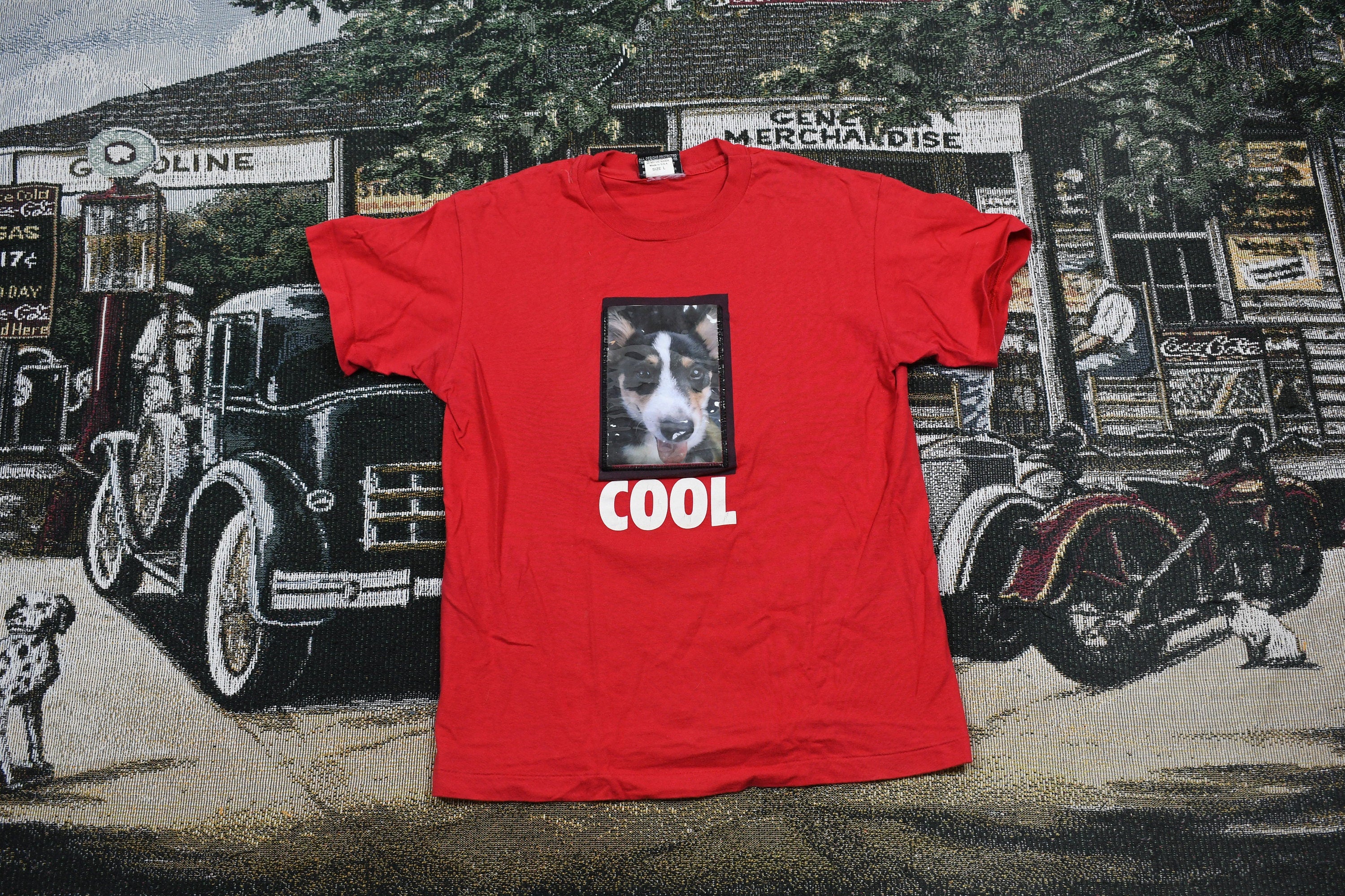 Vintage 1990s COOL T Shirt With Pocket For Photo