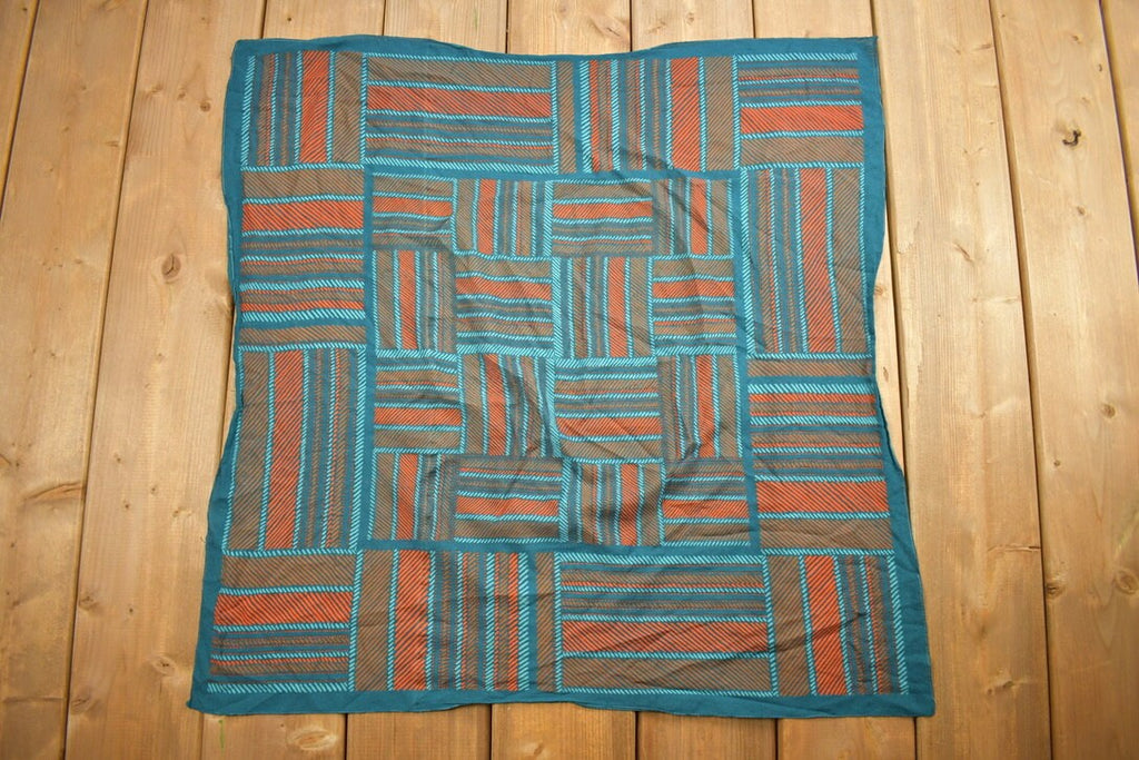 Vintage 1980s Abstract Geometric Pattern Scarf