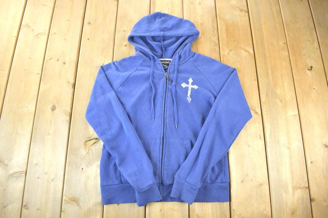 Vintage 1990s Wet Seal Cross Graphic Hoodie