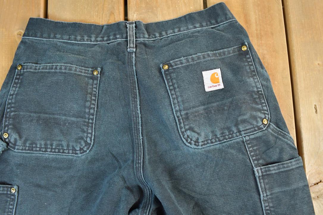 Vintage 1990s Carhartt Double Knee Denim Work Jeans Size 30 x 30 Made In USA