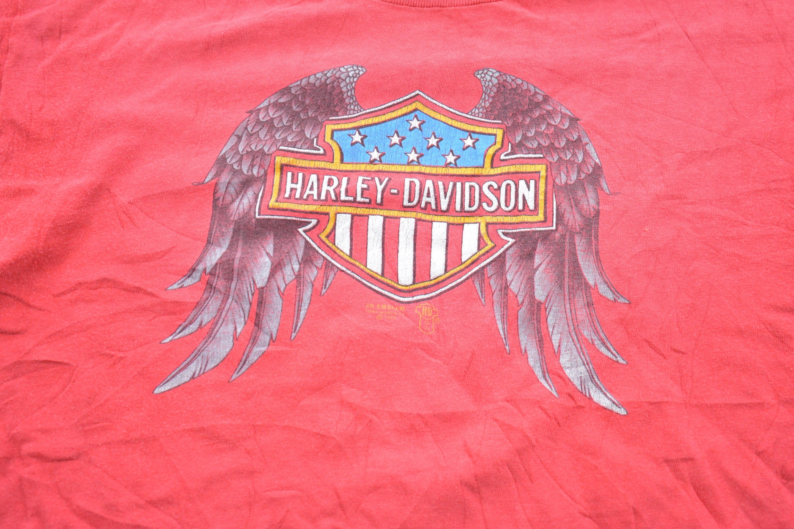Vintage 1983 Harley Davidson Graphic 3D Emblem T-Shirt