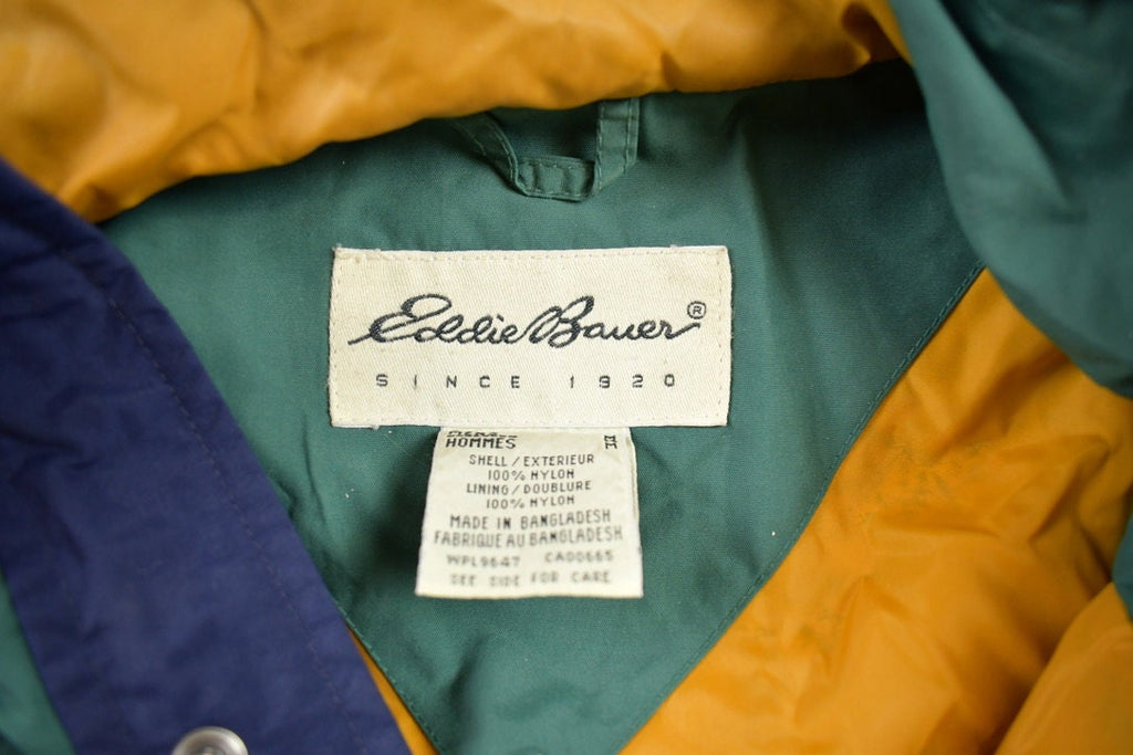 Vintage 1990s Eddie Bauer Green Hooded Windbreaker Jacket