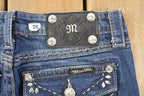 Vintage Deadstock Y2K Miss Me Bedazzled Low Rise Jeans Women's Size 26x31