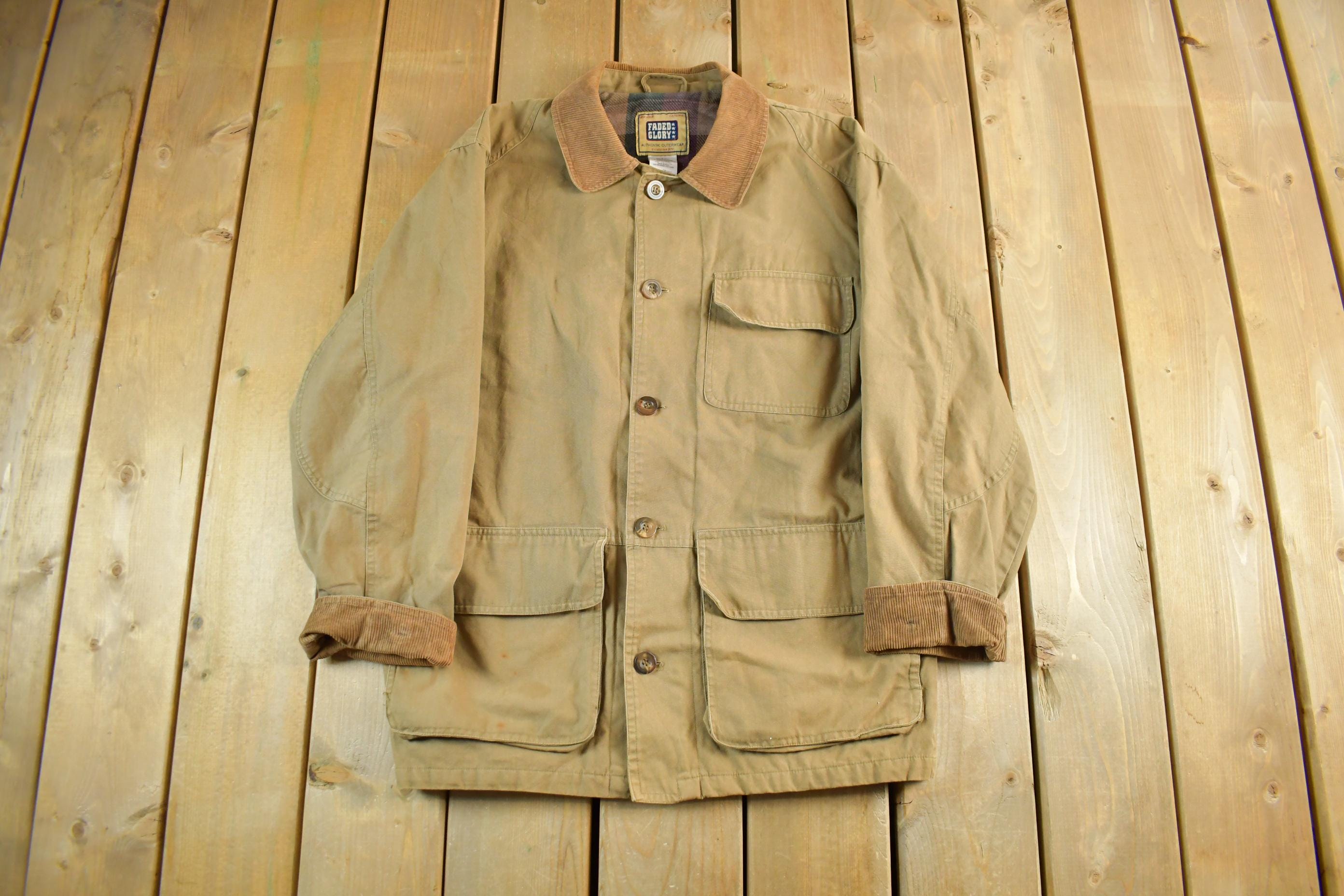 Vintage 1990s Faded Glory Lined Faded Barn Chore Coat Men's Small