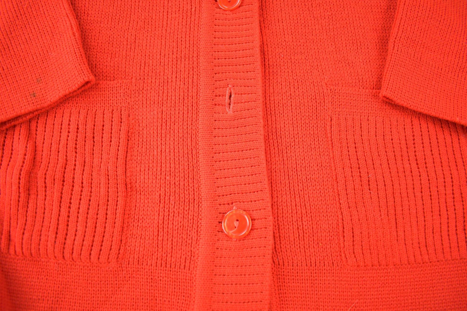 Vintage 1980s Sears Red Knit Cardigan Sweater