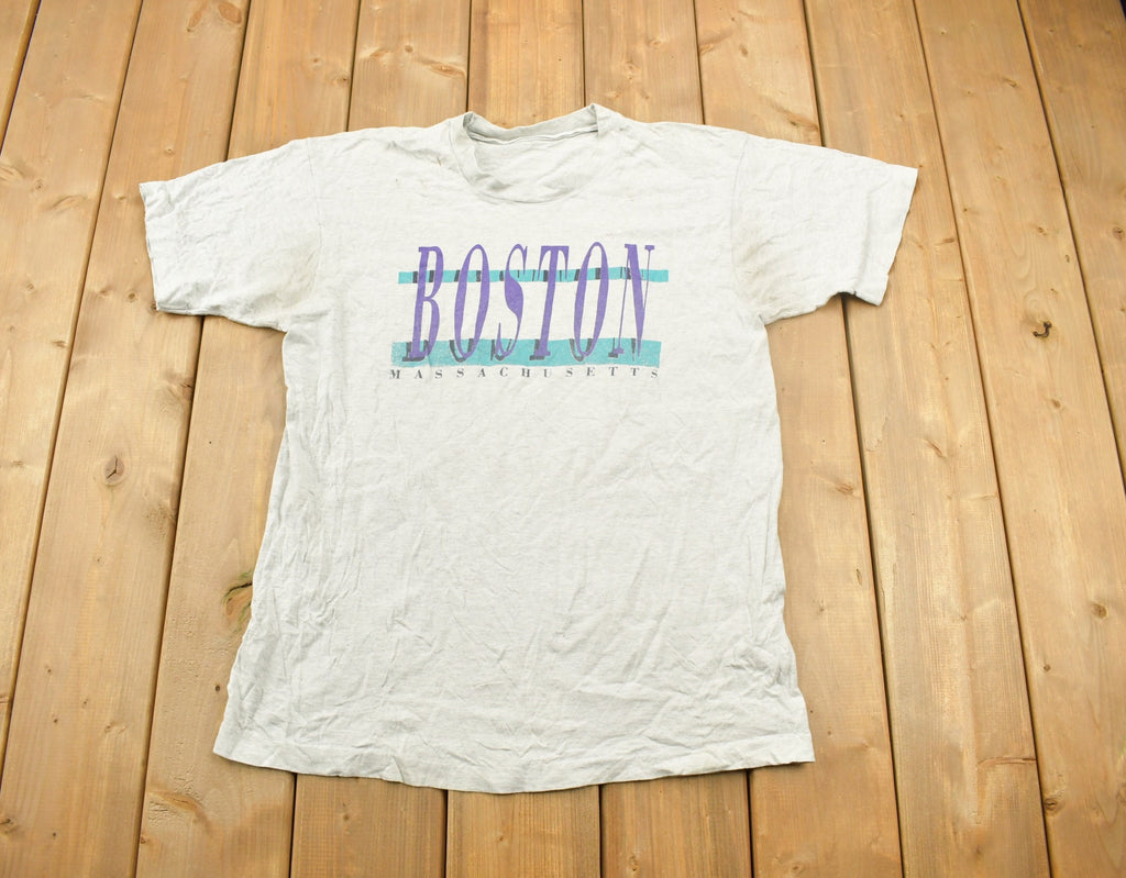 Vintage 1990s Boston Graphic T-Shirt Streetwear Retro