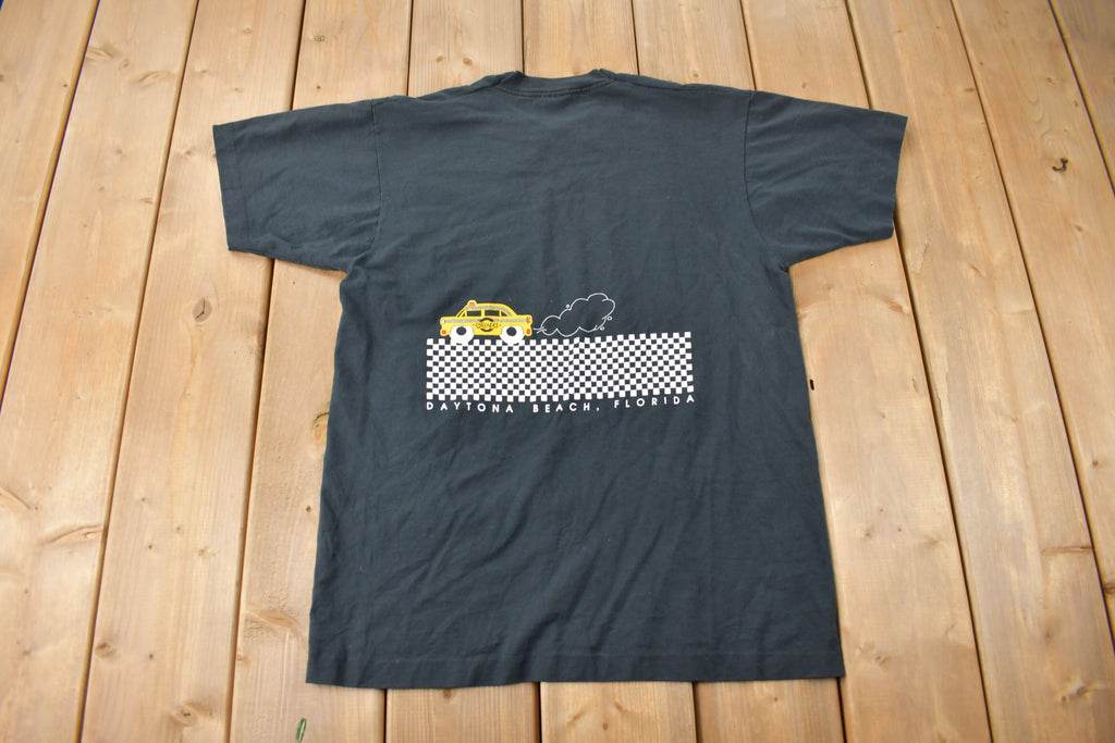 Vintage 1990s Checkers Cafe Daytona Beach Florida Souvenir Travel T Shirt Made In USA