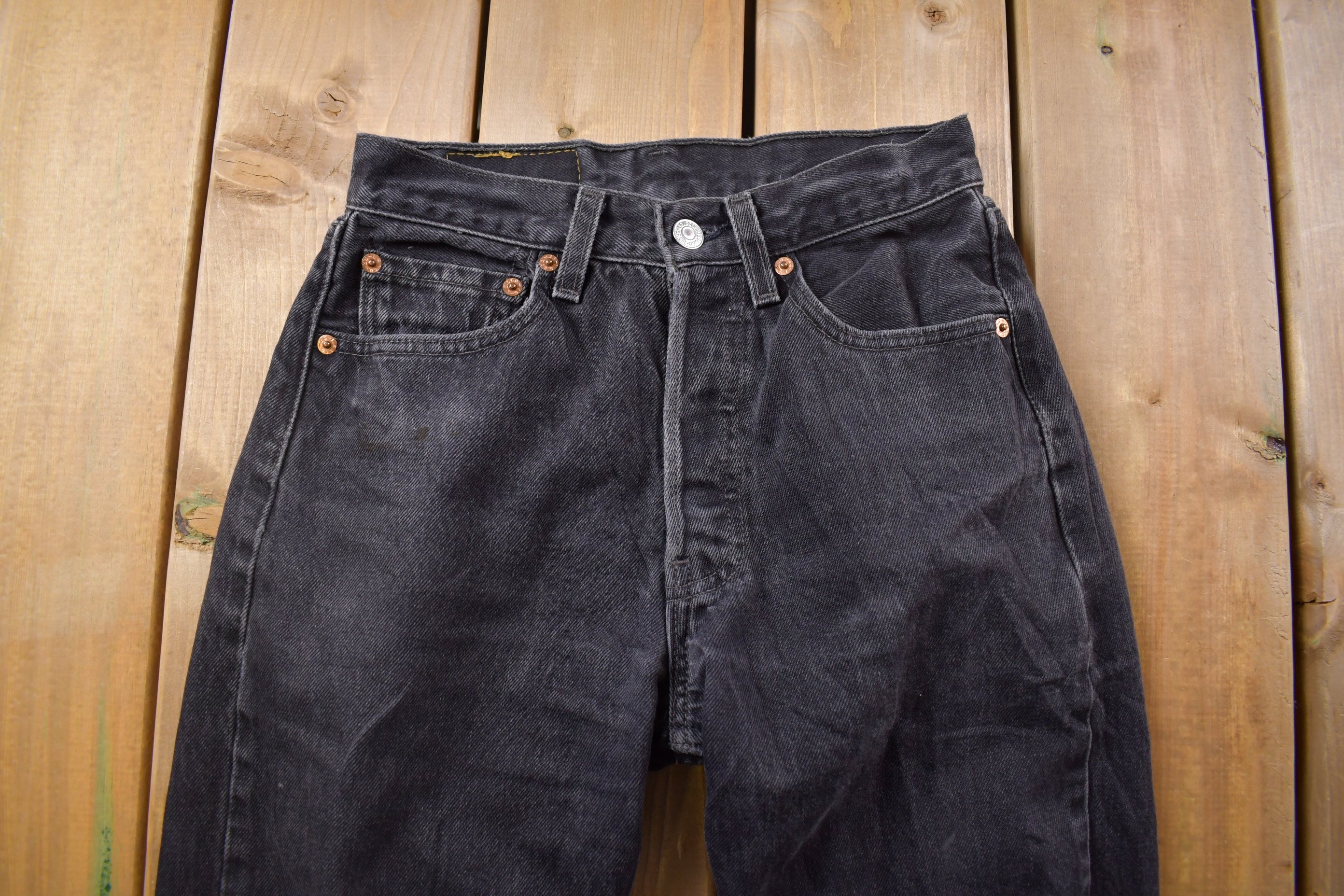 Vintage 1990s Levi's 501 Red Tab Embroidered Jeans Size 26 x 29
