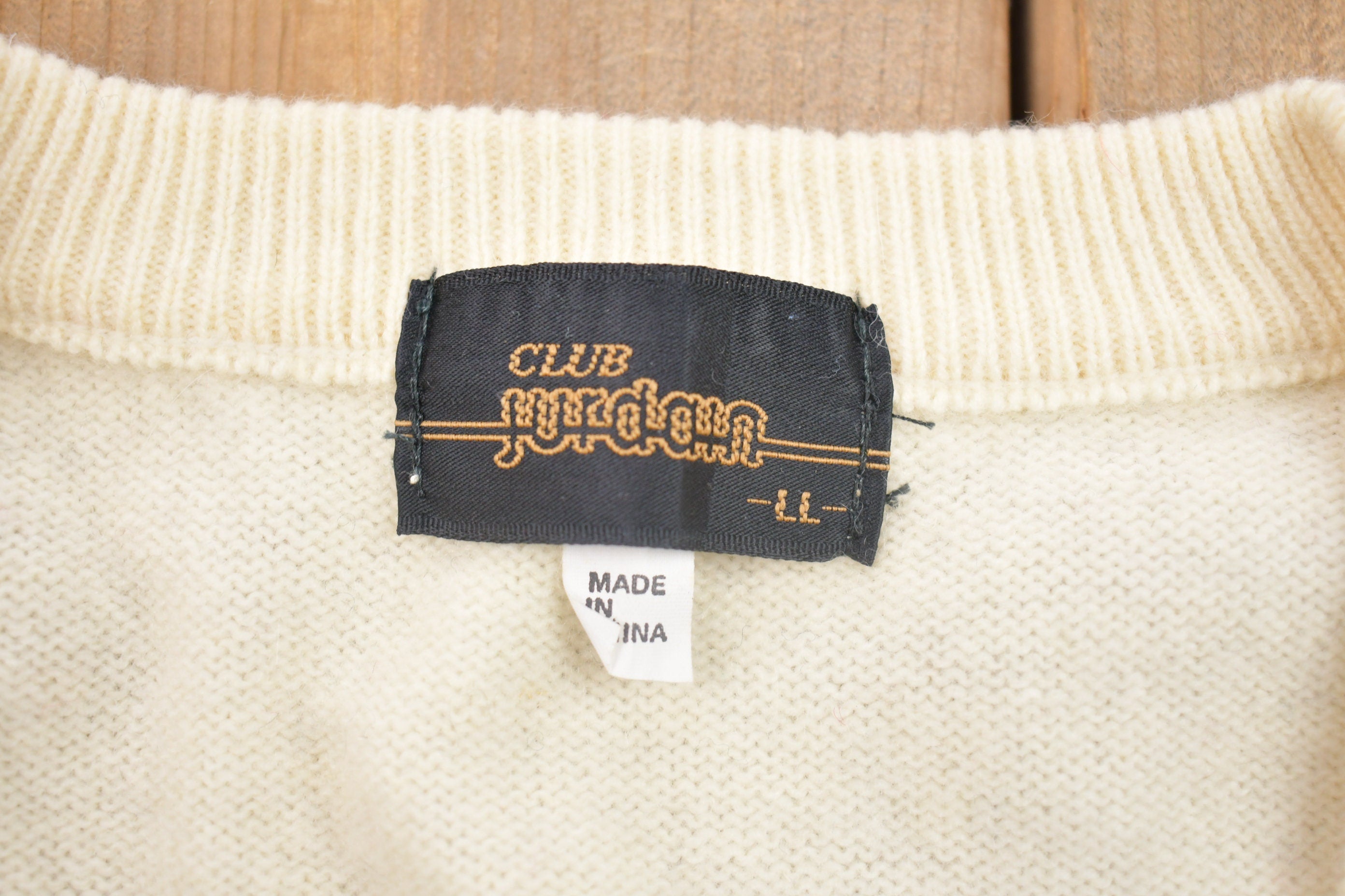 Vintage 1990s Club Jurdan Knitted V-Neck Sweater