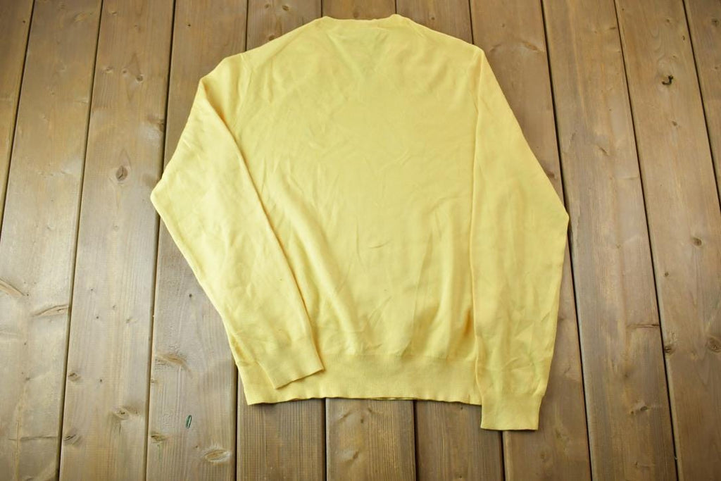 Vintage 1990s Polo By Ralph Lauren 100% Pima Cotton Knit V Neck Sweater