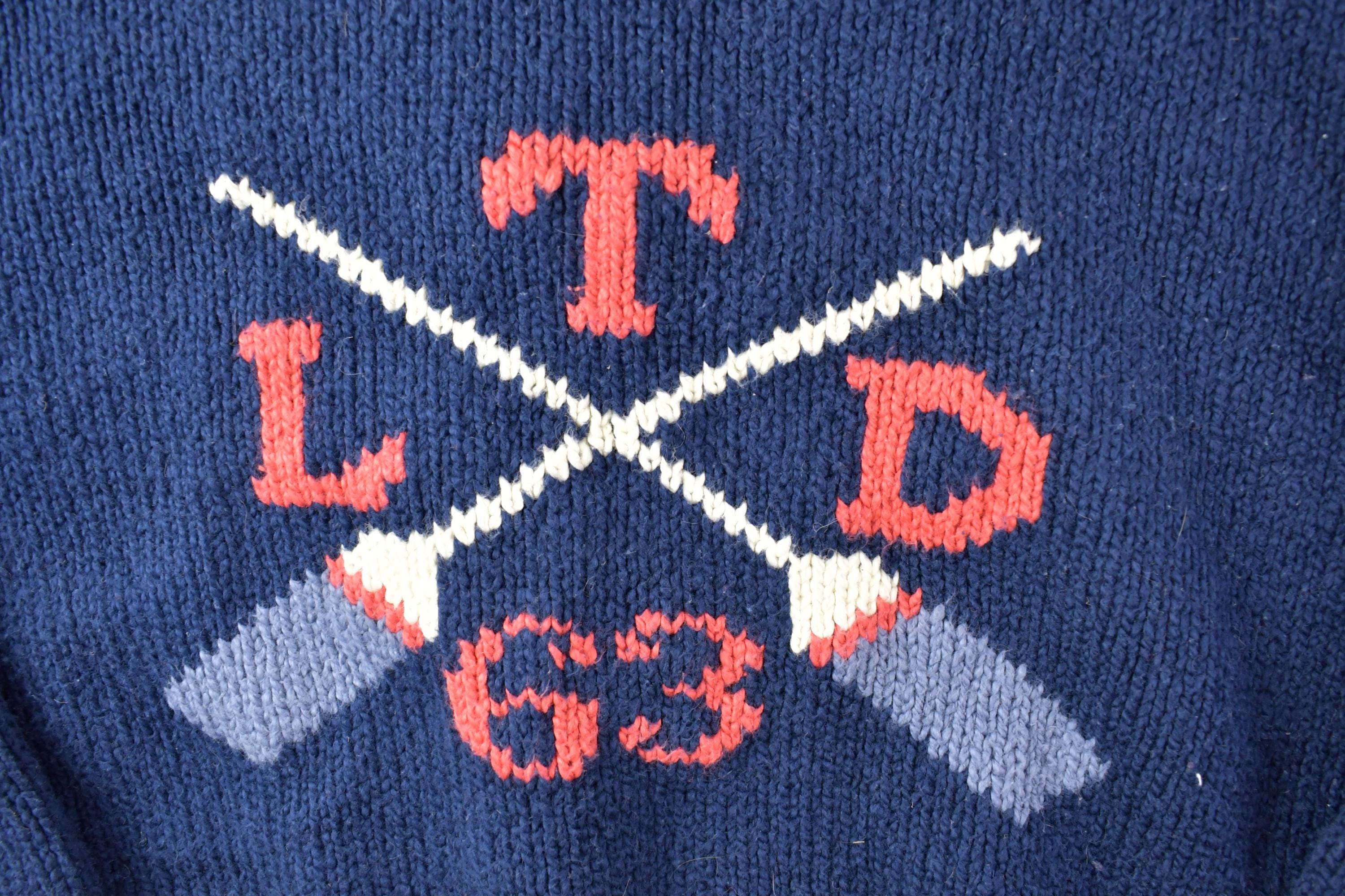 Vintage 1990s Limited America Knit Full Zip Collared Sweater